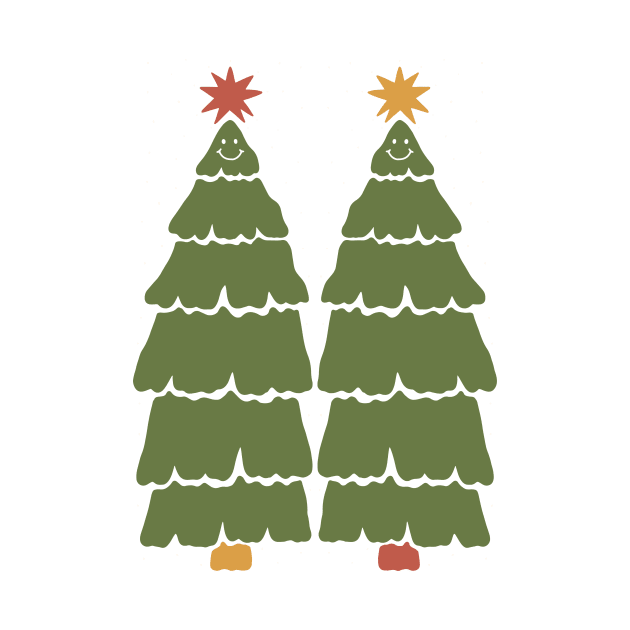 Smiling Christmas Trees by JunkyDotCom