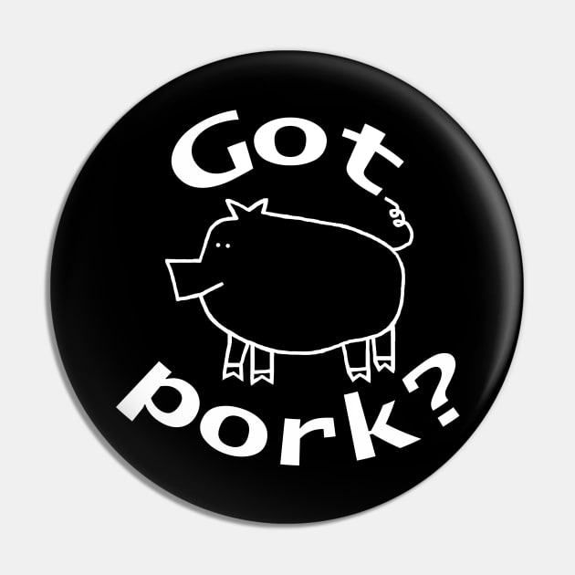 White Line Got Pork Bbq Humor Pin by ellenhenryart