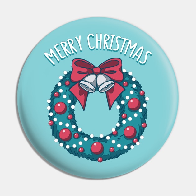 Merry Christmas (blue background) Pin by AnGo