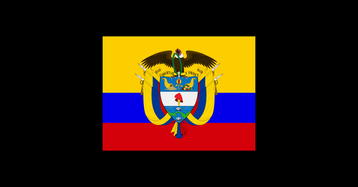 Colombia Coat Of Arms Flag Colombia Sticker Teepublic 