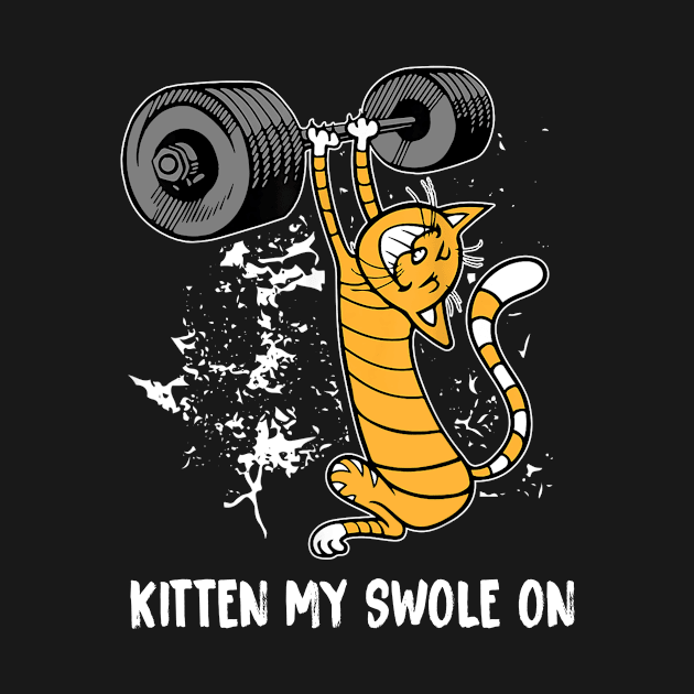 Funny Cat Kitten My Swole On Workout Cat Lover Retro Vintage by Durhamw Mcraibx