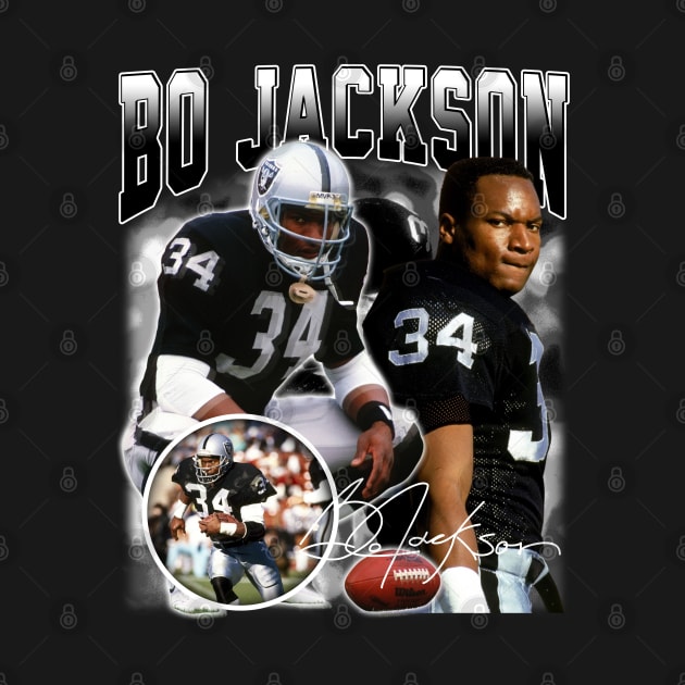 Bo Jackson Bo Knows Signature Vintage Legend Baseball Football Bootleg Rap Graphic Style by Koch Sean