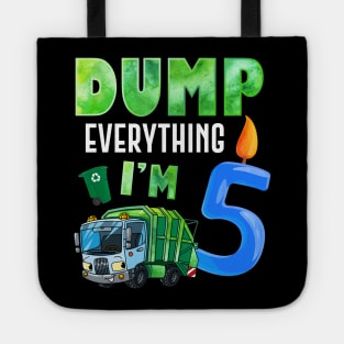 Recycling Trash 5 Years Old Garbage Truck 5th Birthday Kids Tote