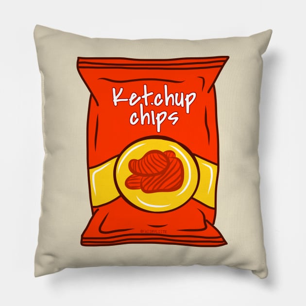 Ketchup Chips Pillow by faiiryliite