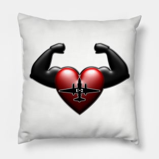 U2 spy plane flexing heart Pillow