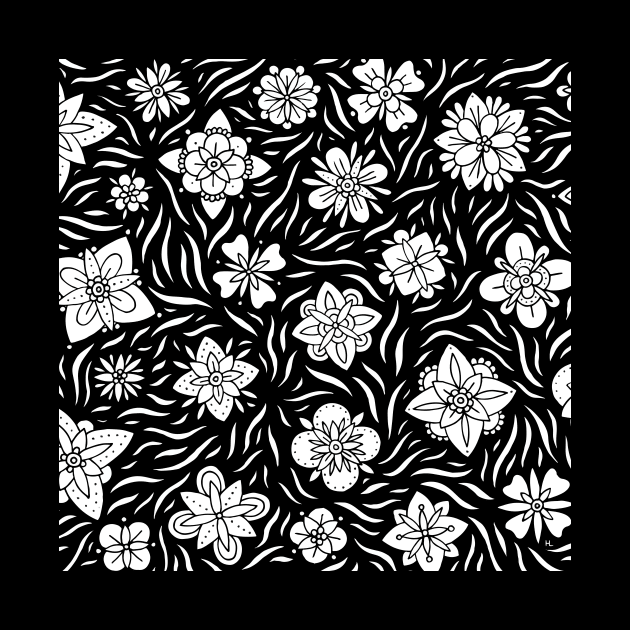 Black and White Flowers by HLeslie Design