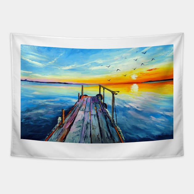 Dawn by the river Tapestry by OLHADARCHUKART