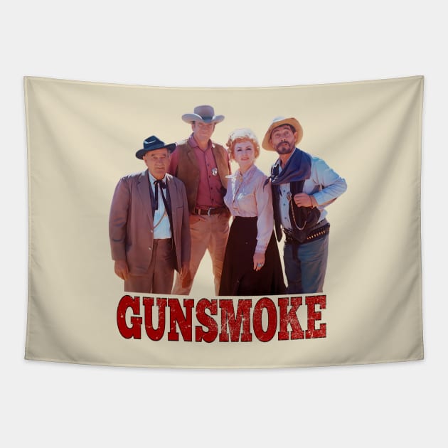 Gunsmoke - Group Shot - Classic Tv Western Tapestry by wildzerouk