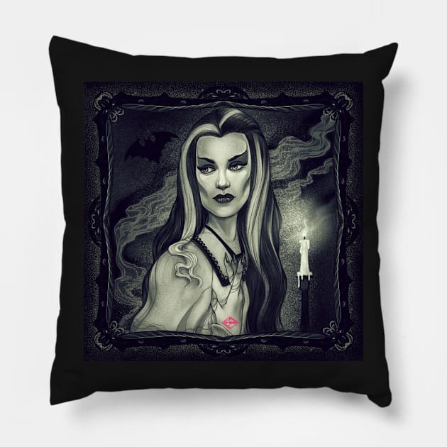 Lily Munster Pillow by zhanadarte