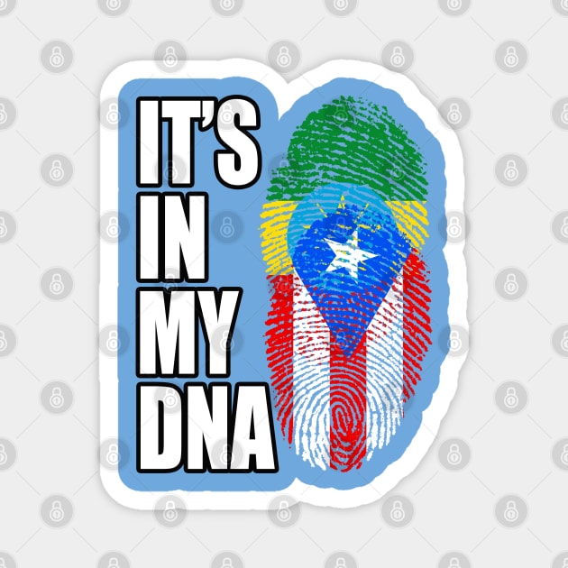 Puerto Rican And Ethiopian Mix DNA Flag Heritage Magnet by Just Rep It!!