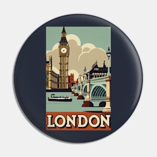 A Vintage Travel Art of London - England Pin