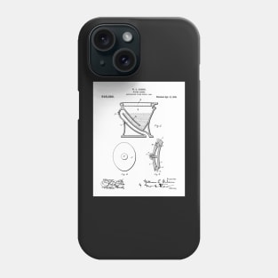 Toilet Patent - Bathroom Art - Black And White Phone Case