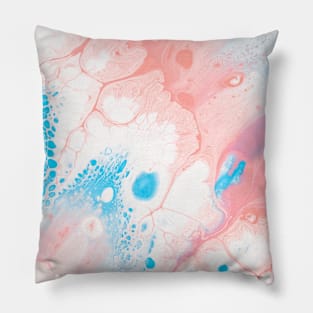 Pink Rose and Blue Splash Pillow