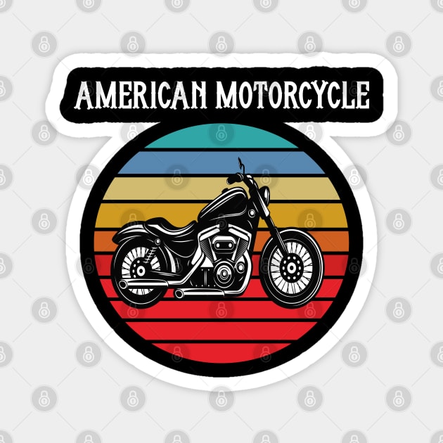 Motorcycle Vintage Sunset Magnet by JeffDesign