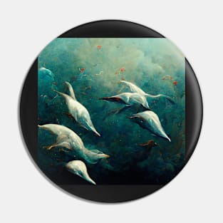 Damartinart flock of dolphins Pin