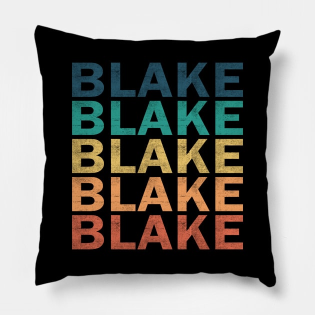 Blake Name T Shirt - Blake Vintage Retro Name Gift Item Tee Pillow by henrietacharthadfield