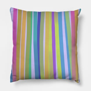 Colored happy lines on a watercolor background Pillow