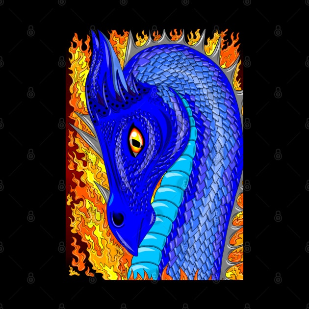 Blue fire dragon by MelanieJeyakkumar