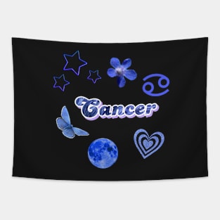 blue and purple cancer pack Tapestry