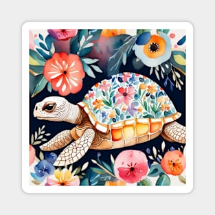 Floral turtle Magnet