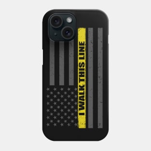 I Walk This Line Thin Gold Line Flag Phone Case