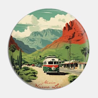 Bustamante Nuevo Leon Mexico Tourism Travel Vintage Pin