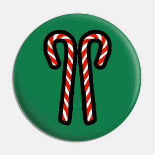 Two Candy Canes for Christmas Pin