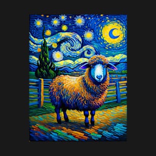 Sheep in starry night T-Shirt