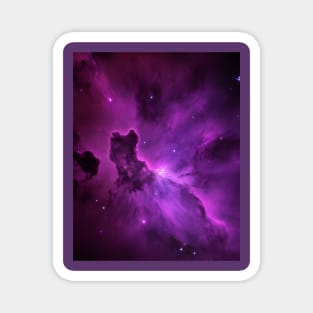 Bright Purple Nebula Space & Stars Magnet