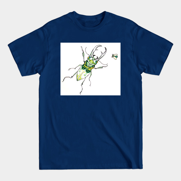 Disover Stag Beetle Green Yellow - Beetle - T-Shirt