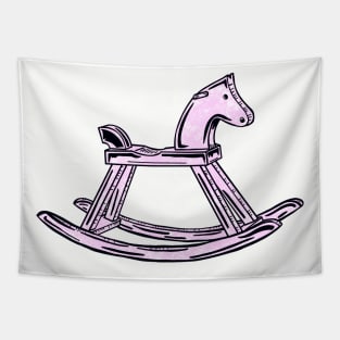 Pink Rocking Horse Tapestry