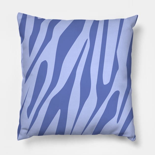 Blue Tones Tiger Seamless Pattern Pillow by DesignWood Atelier