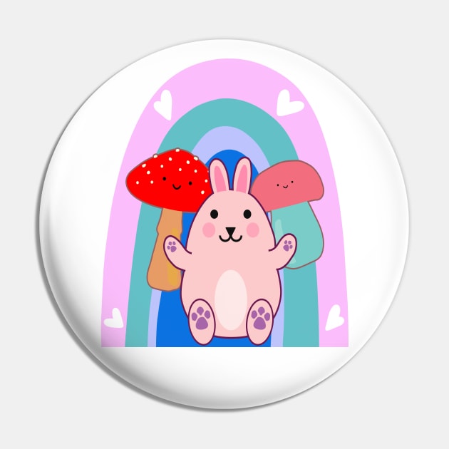Easter Bunny Rabbit Mushroom Kawaii Anime LGBTQ Pin by Maxx Exchange