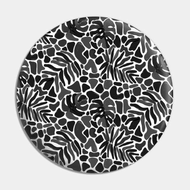 Matisse Black and White Inverted Tropical Leaves Pin by Carolina Díaz