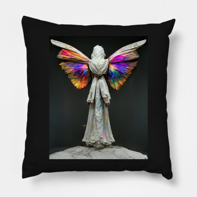 Angel With Butterfly Wings Pillow by DarkAgeArt