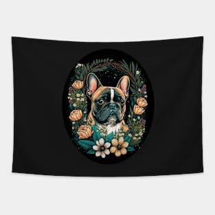 French Bulldog and Flowers Tapestry