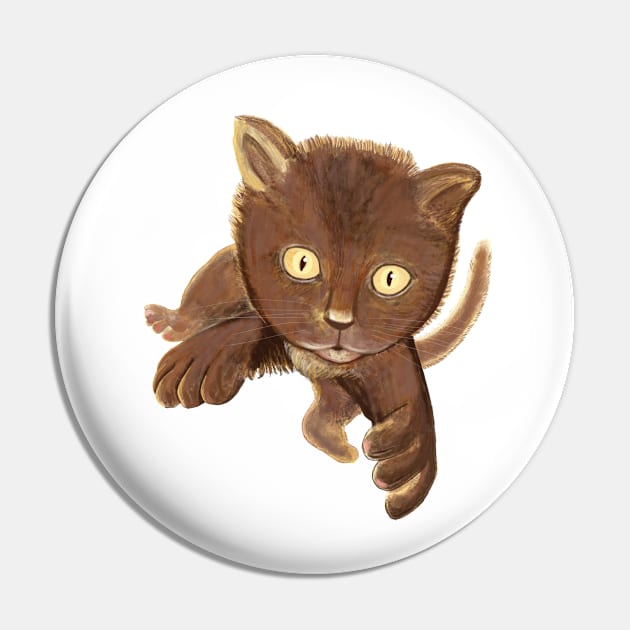 Jumping Cat Pin by Julia Doria Illustration