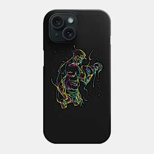 abstract barbell fitness man colorful Phone Case