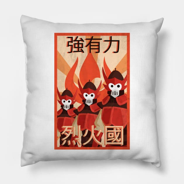 Strong, Brave, Nation of Fire Pillow by sparkmark