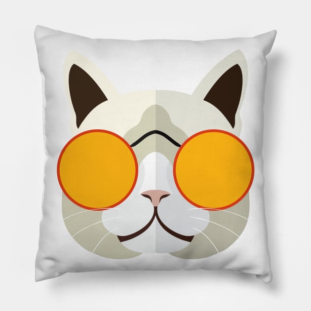 Cute Cat Face Mask Pillow by Just Be Awesome   
