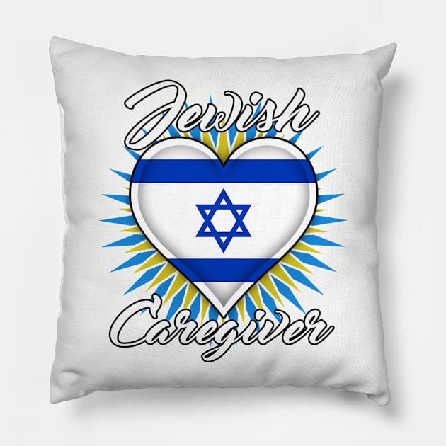 Jewish Caregiver (white font) Pillow by WCN Store