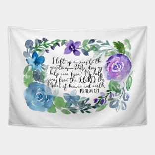 Psalm 121 | I lift my eyes to the mountains | Scripture Art Tapestry