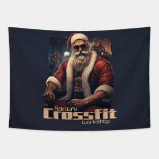 Crossfit Santa Claus Tapestry