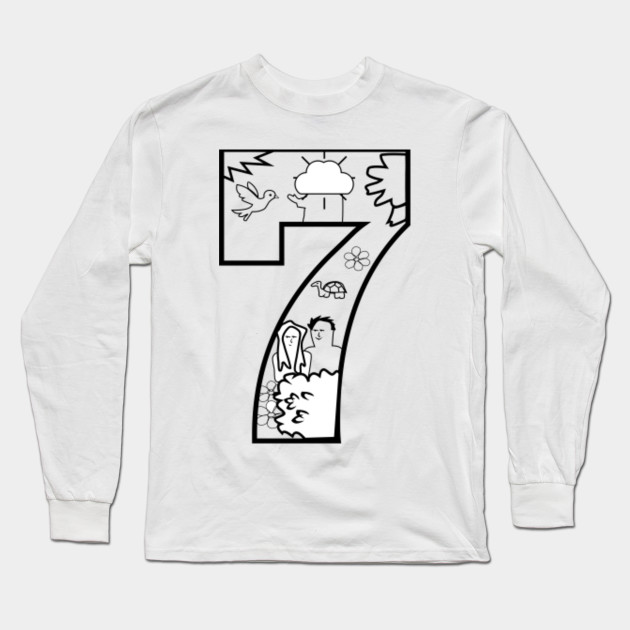 Limited Edition Exclusive Creation Day 7 Coloring Page Creation Day 7 Coloring Page Long Sleeve T Shirt Teepublic
