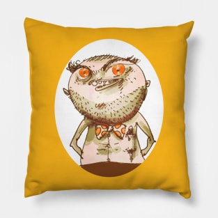 big eyes weird man funny cartoon Pillow