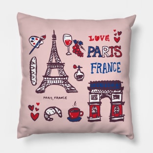 Paris icons Pillow