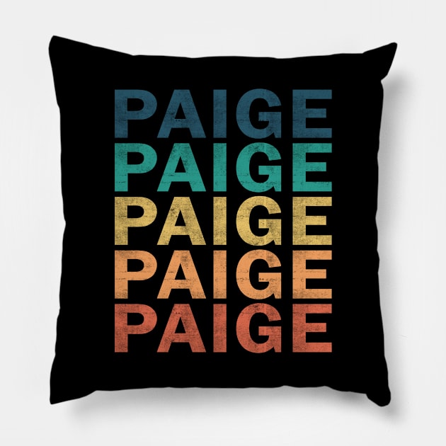 Paige Name T Shirt - Paige Vintage Retro Name Gift Item Tee Pillow by henrietacharthadfield