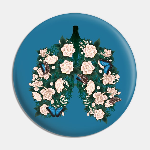 Flower Lungs Pin by Dr.Bear