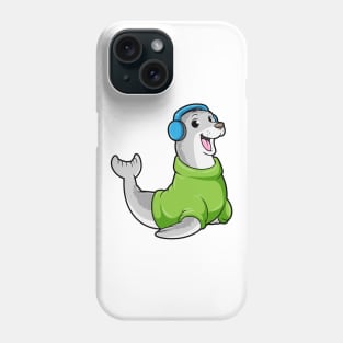 Seal with Sweater and Headphone Phone Case