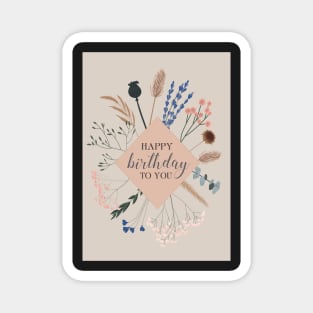 pampas grasses and dried flowers design Magnet